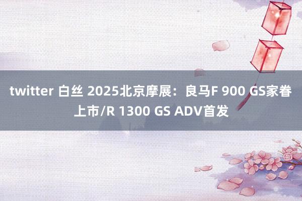 twitter 白丝 2025北京摩展：良马F 900 GS家眷上市/R 1300 GS ADV首发