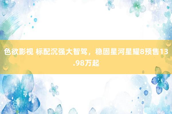色欲影视 标配沉强大智驾，稳固星河星耀8预售13.98万起