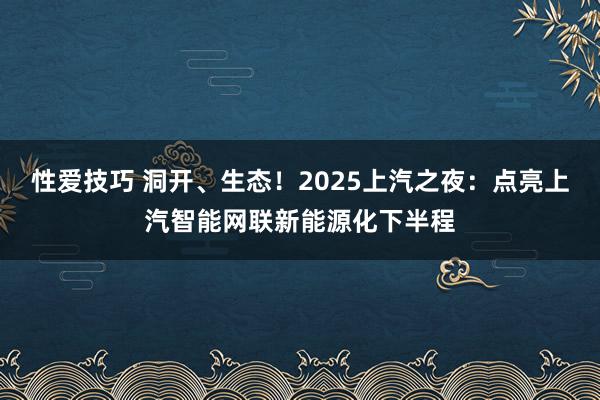 性爱技巧 洞开、生态！2025上汽之夜：点亮上汽智能网联新能源化下半程