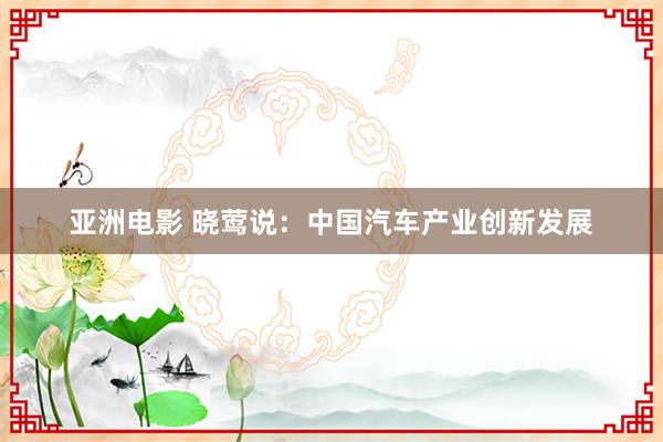 亚洲电影 晓莺说：中国汽车产业创新发展