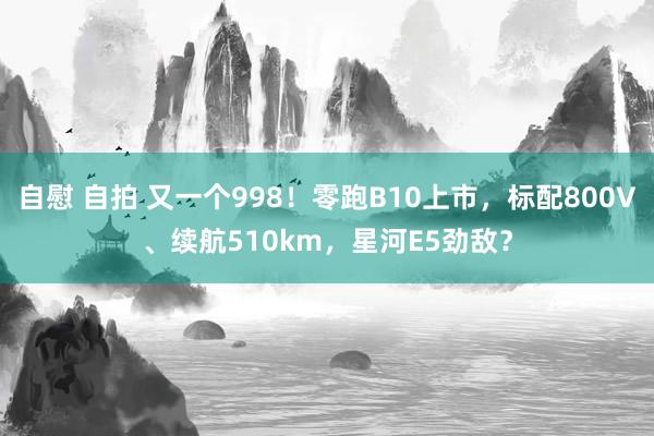 自慰 自拍 又一个998！零跑B10上市，标配800V、续航510km，星河E5劲敌？