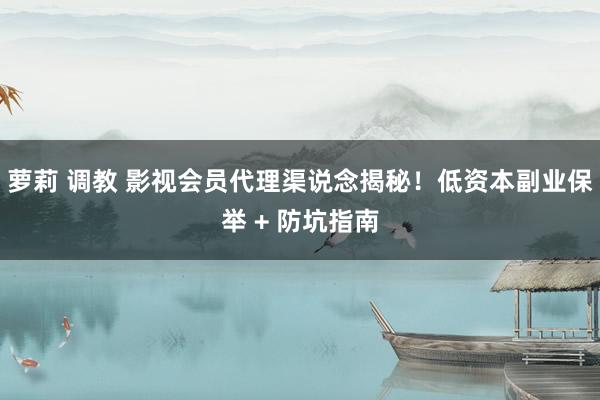 萝莉 调教 影视会员代理渠说念揭秘！低资本副业保举 + 防坑指南