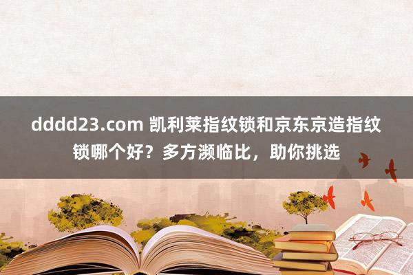 dddd23.com 凯利莱指纹锁和京东京造指纹锁哪个好？多方濒临比，助你挑选