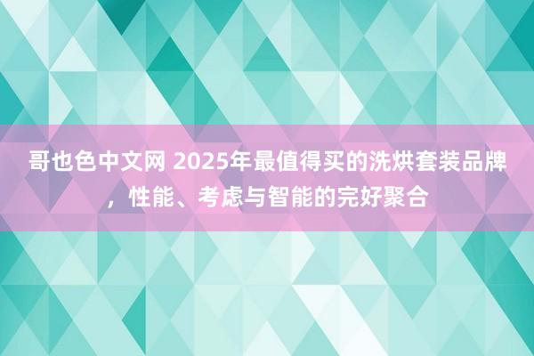 哥也色中文网 2025年最值得买的洗烘套装品牌，性能、考虑与智能的完好聚合