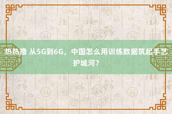 热热撸 从5G到6G，中国怎么用训练数据筑起手艺护城河？