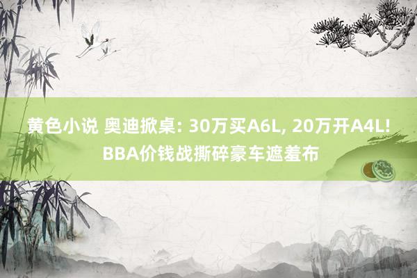 黄色小说 奥迪掀桌: 30万买A6L, 20万开A4L! BBA价钱战撕碎豪车遮羞布
