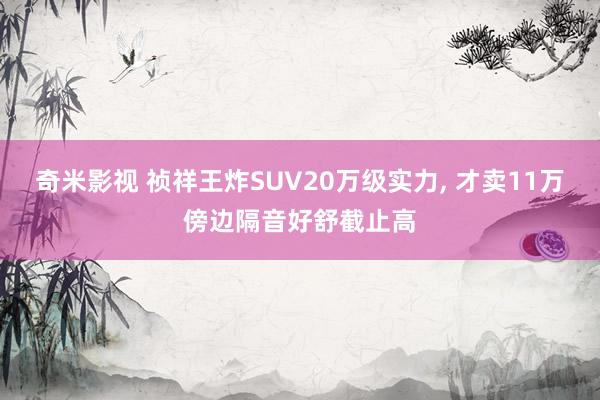 奇米影视 祯祥王炸SUV20万级实力, 才卖11万傍边隔音好舒截止高