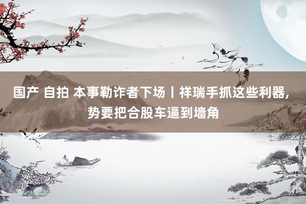 国产 自拍 本事勒诈者下场丨祥瑞手抓这些利器, 势要把合股车逼到墙角
