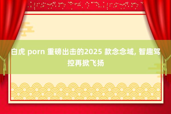 白虎 porn 重磅出击的2025 款念念域, 智趣驾控再掀飞扬