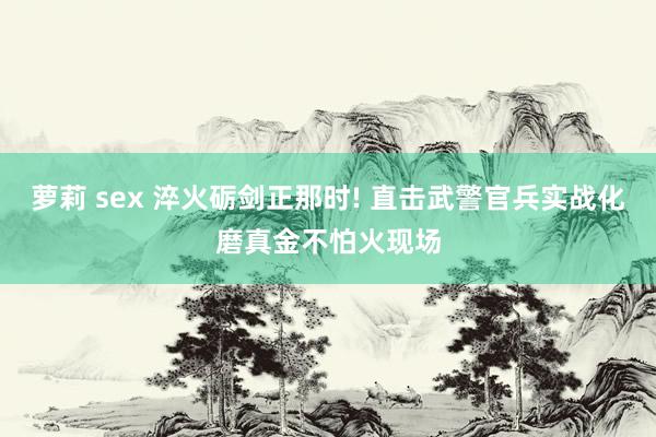 萝莉 sex 淬火砺剑正那时! 直击武警官兵实战化磨真金不怕火现场