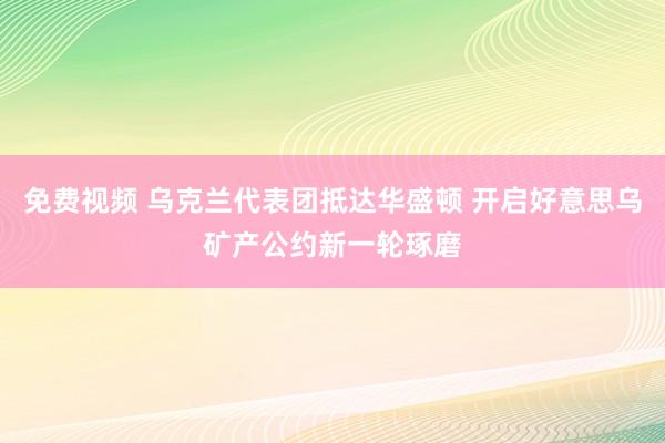 免费视频 乌克兰代表团抵达华盛顿 开启好意思乌矿产公约新一轮琢磨