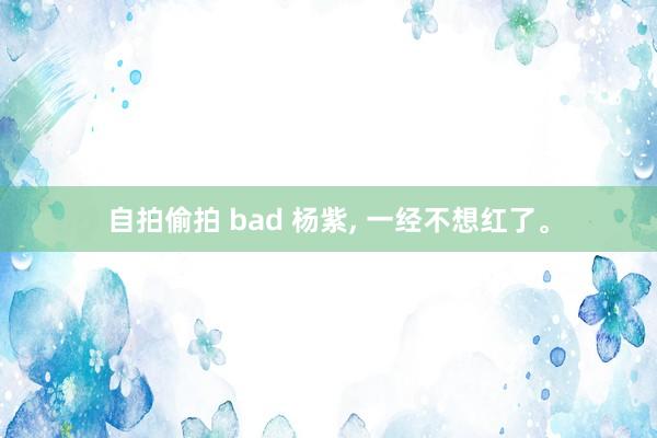 自拍偷拍 bad 杨紫, 一经不想红了。