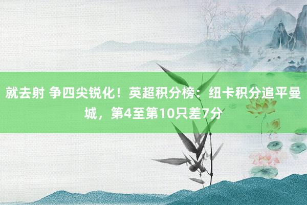 就去射 争四尖锐化！英超积分榜：纽卡积分追平曼城，第4至第10只差7分